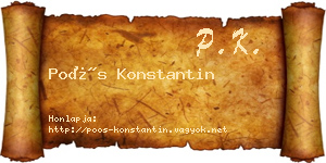 Poós Konstantin névjegykártya